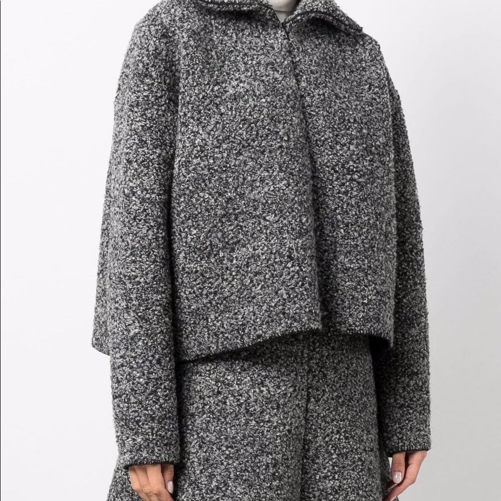 Beaufille melange-effect knitted jacket scuba structured lining NWT